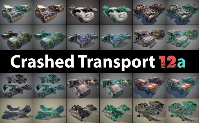 Crashed transport 12a 3Dモデル .c4d .max .obj .3ds .fbx .stl .blend 