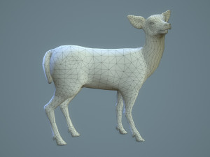 deer doe animated pbr low-poly 3D-Modell