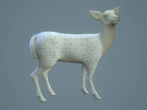 deer doe animated pbr low-poly 3D Model