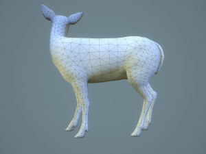 deer doe animated pbr low-poly 3D-Modell