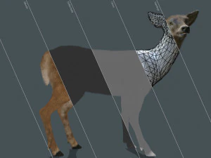 deer doe animated pbr low-poly 3D Model