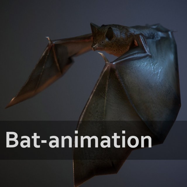 bat animation pbr low-poly Modèle 3D .c4d .max .obj .3ds .fbx .stl .blend 