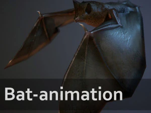 animasi kelelawar pbr poli rendah Model 3D