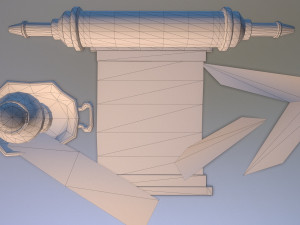 fountain pen with inkwell pbr low-poly 3D Модель