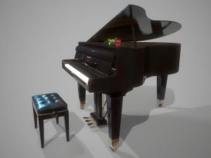 grand piano mason hamlin low-poly 3D Model