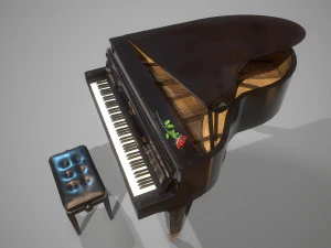 grand piano mason hamlin low-poly 3D Model