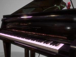 grand piano mason hamlin low-poly 3D Model