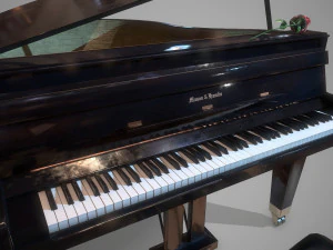 grand piano mason hamlin low-poly 3D Model