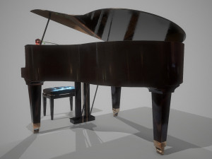 grand piano mason hamlin low-poly 3D Модель