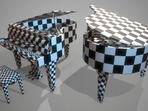 grand piano mason hamlin low-poly 3D Model