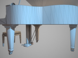 grand piano mason hamlin low-poly 3D Модель