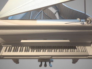 grand piano mason hamlin low-poly 3D Модель