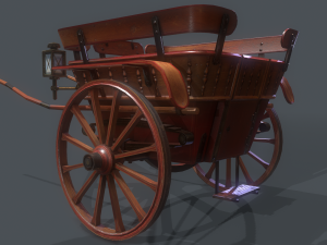 medieval wagon low-poly 3D Модель
