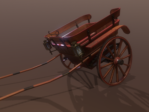 medieval wagon low-poly 3D Модель