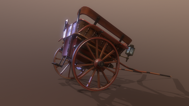 medieval wagon low-poly 3D Модель .c4d .max .obj .3ds .fbx .stl .blend 