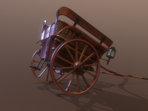 medieval wagon low-poly 3D Model