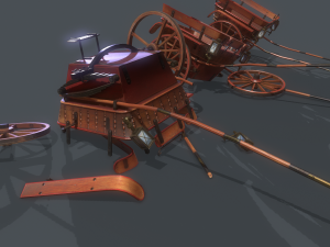 medieval wagon low-poly 3D Модель