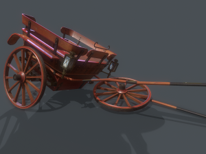 medieval wagon low-poly 3D Модель