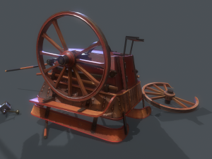 medieval wagon low-poly 3D Модель
