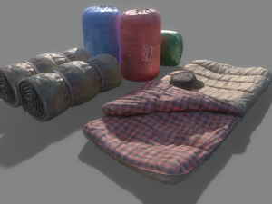 Sleeping bag low-poly 3D Model