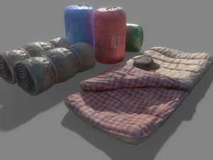 寝袋ローポリ 3Dモデル