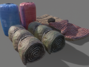 Sleeping bag low-poly 3D Model