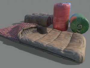 Sleeping bag low-poly 3D Model
