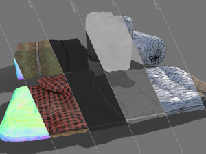 Sleeping bag low-poly 3D Model