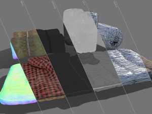 寝袋ローポリ 3Dモデル