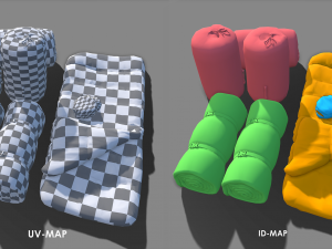 Sleeping bag low-poly 3D Model
