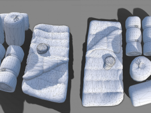 Sleeping bag low-poly 3D Model
