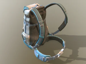 2 travel backpacks low-poly 3D Model