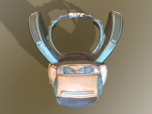 2 travel backpacks low-poly 3D Model