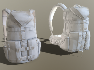 2 travel backpacks low-poly 3D मॉडल
