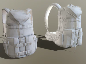 2 travel backpacks low-poly 3D Model
