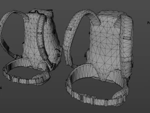 2 travel backpacks low-poly 3D Model