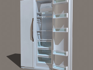 double door fridge low-poly Modelo 3D