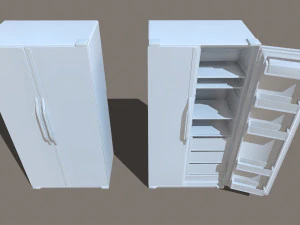 double door fridge low-poly 3D Model