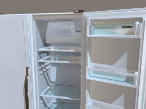 double door fridge low-poly Modelo 3D