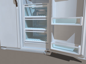 double door fridge low-poly Modelo 3D