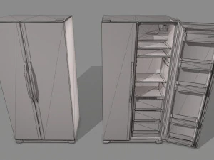 double door fridge low-poly 3D Model