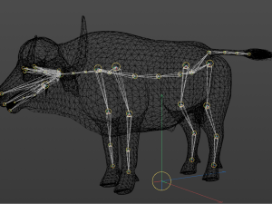 Bull and rhinoceros battle low-poly Modelo 3D