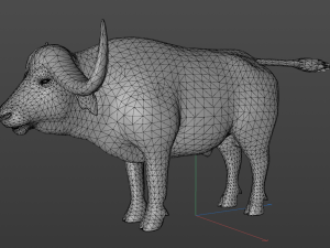 Bull and rhinoceros battle low-poly Modelo 3D