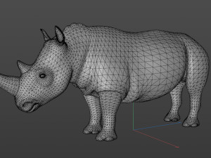 Bull and rhinoceros battle low-poly Modelo 3D