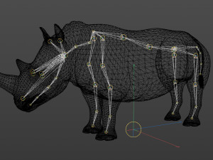 Bull and rhinoceros battle low-poly Modelo 3D