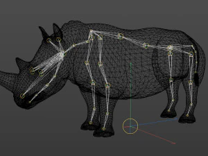 Бык и носорог сражаются в низкополигональной игре 3D Модель