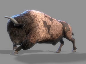 American steppe bison low-poly 3D Model