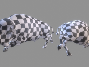 American steppe bison low-poly 3D Model