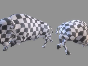 American steppe bison low-poly 3D Model