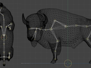American steppe bison low-poly 3D Model